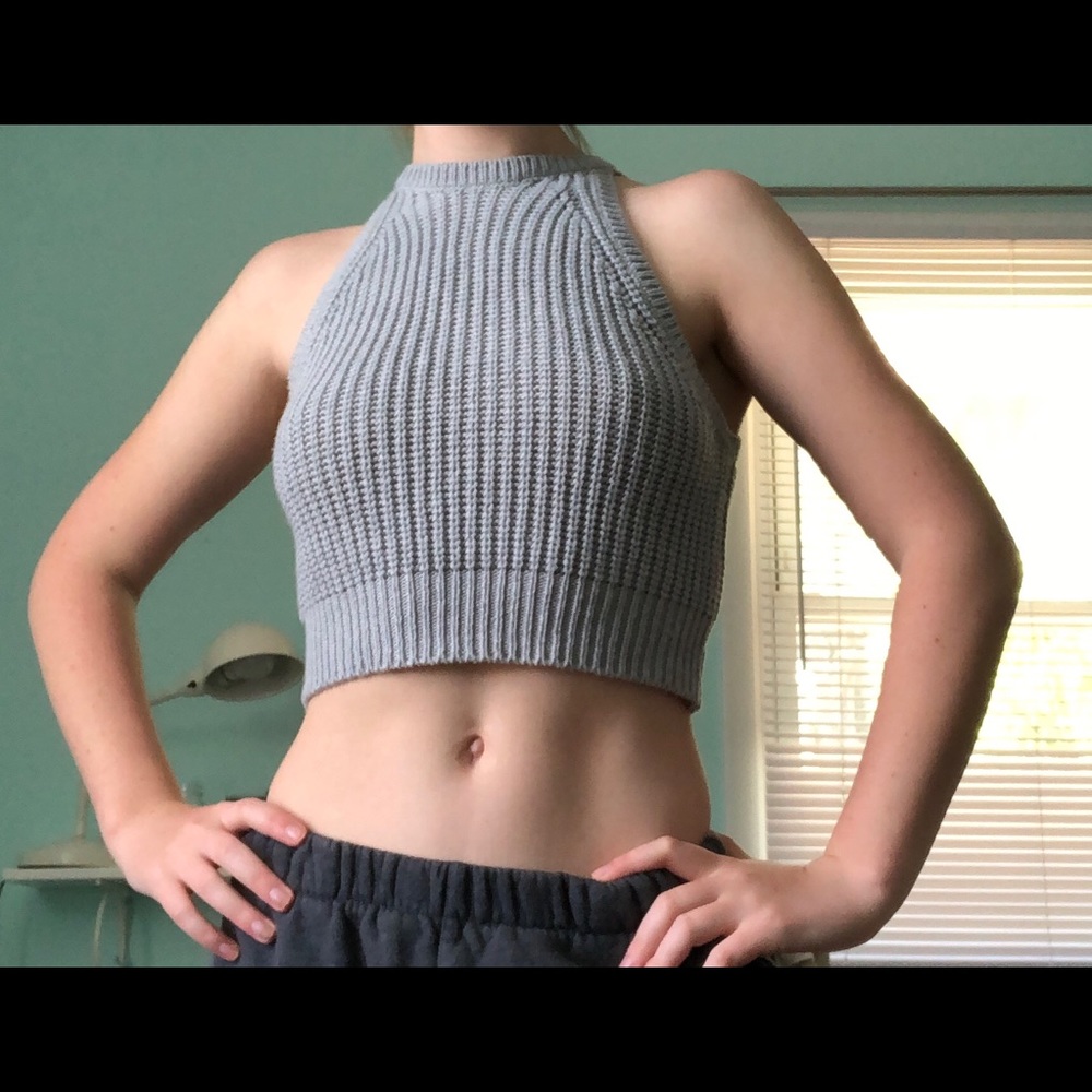 Light blue halter top knit sweater!